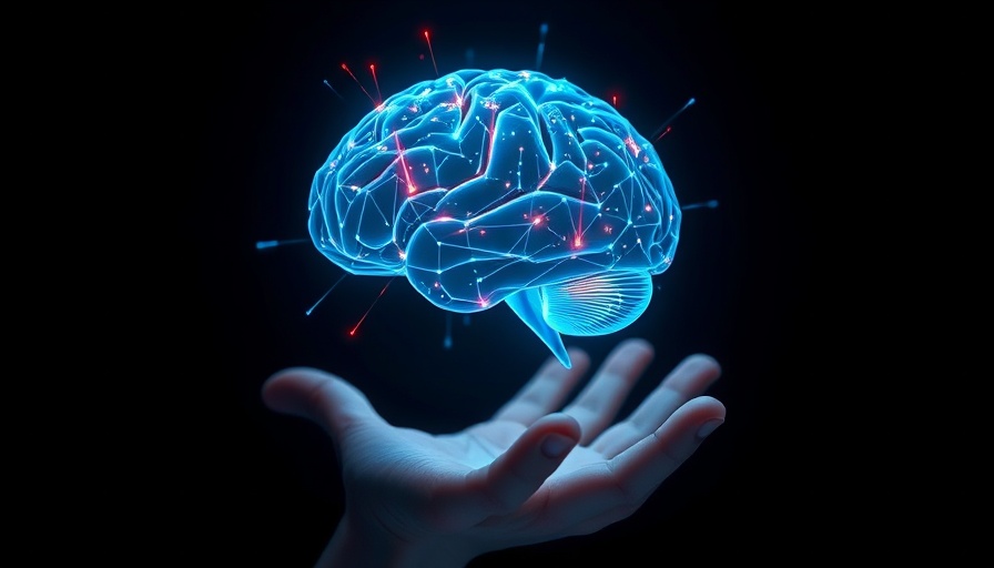 Digital brain and hand showcasing America's AI Leadership and Immigration Policy.