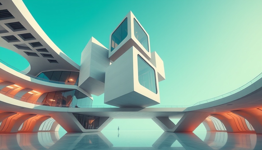 Futuristic architectural structure reflecting collective decision-making AI.