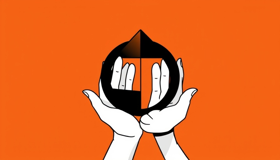 Minimalist illustration of hands arranging shapes to represent creating AI-powered apps