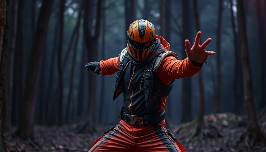 Dynamic performer energetically gesturing in a futuristic style.