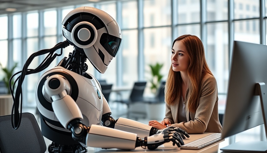 Preparing managers for hybrid human-AI teams, robot interacting with woman.