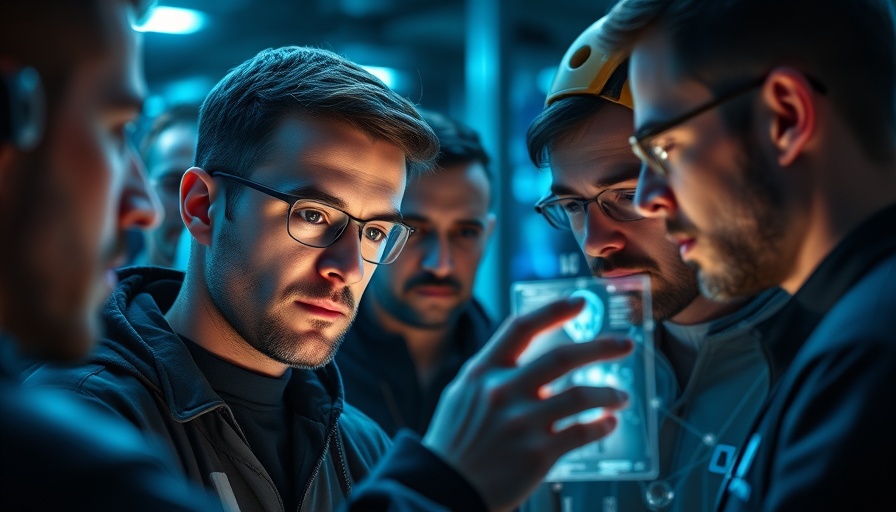 Professionals examining AI interface in future of work automation.
