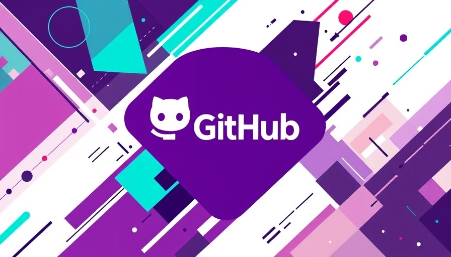 GitHub logo surrounded by geometric patterns
