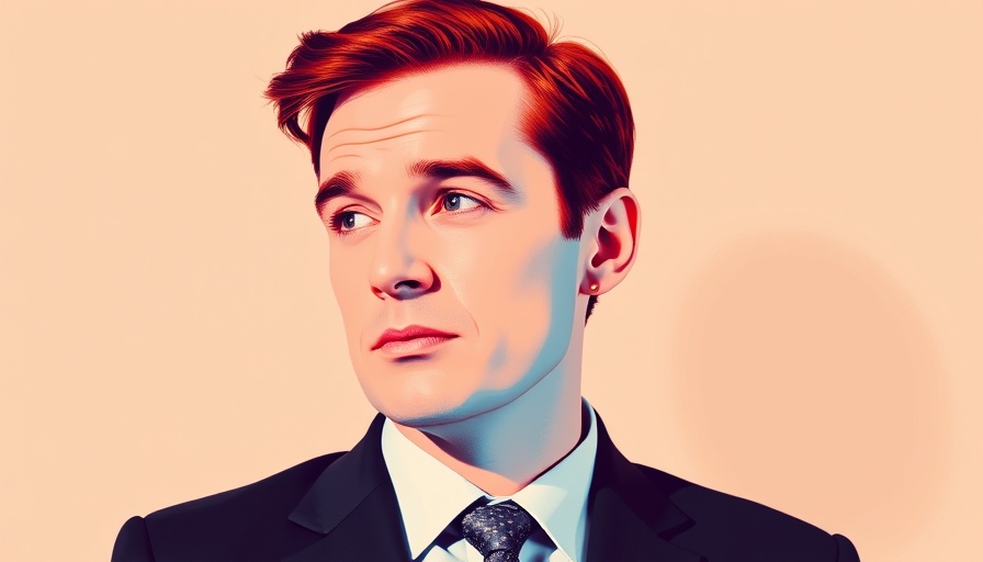Stylized man in a suit with colorful outlines, brain-computer interfaces.