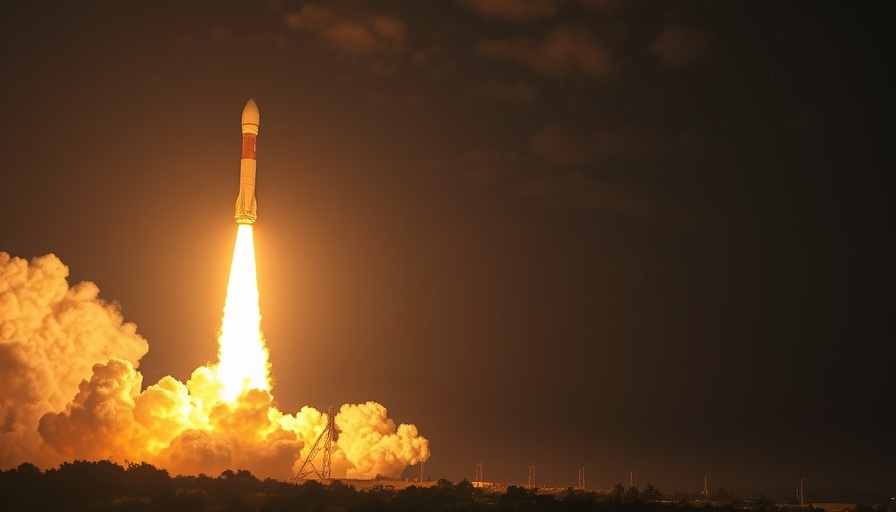 Night rocket launch representing S-Band spectrum investment opportunity.