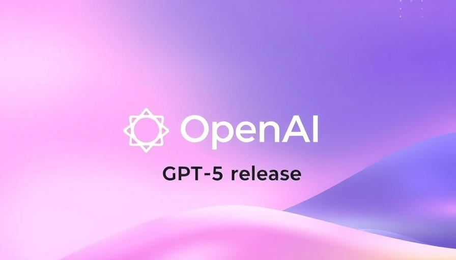 OpenAI GPT-5 release announcement with logo on gradient background