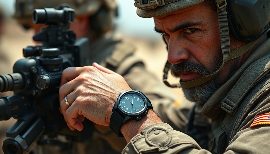 Military personnel wearing affordable military watches amid tactical gear.