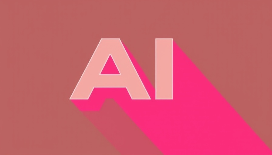 Modern AI graphic design with bold text and contrasting pink and brown colors.