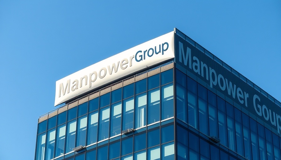 ManpowerGroup building sign against blue sky