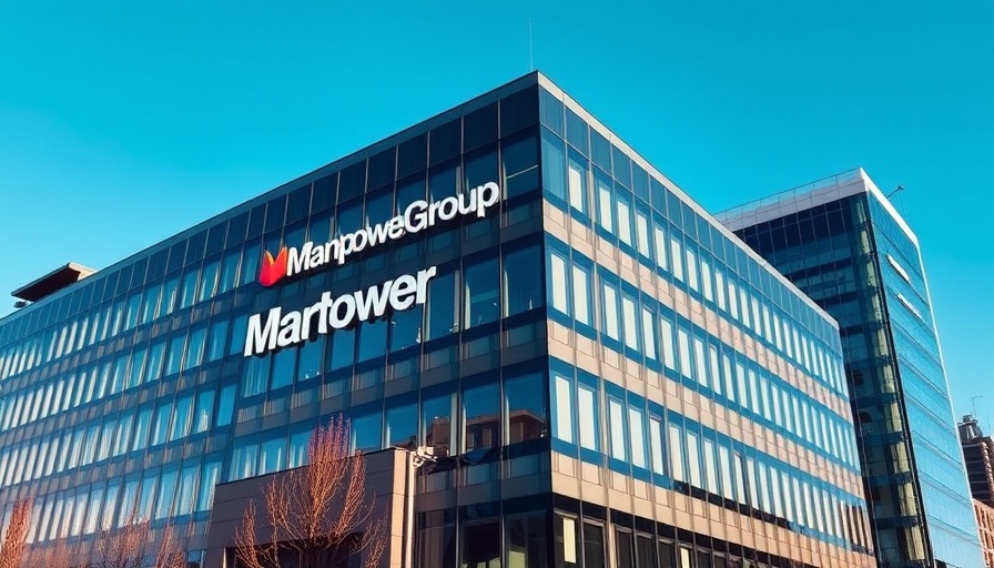 ManpowerGroup building and logo during the day, highlighting architecture.