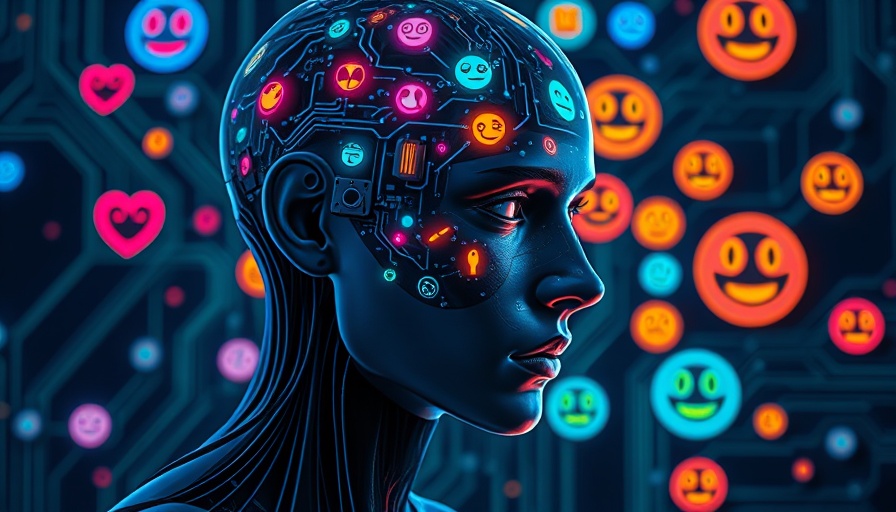 Futuristic AI with emotions in focus, showcasing machine personality breakthroughs.