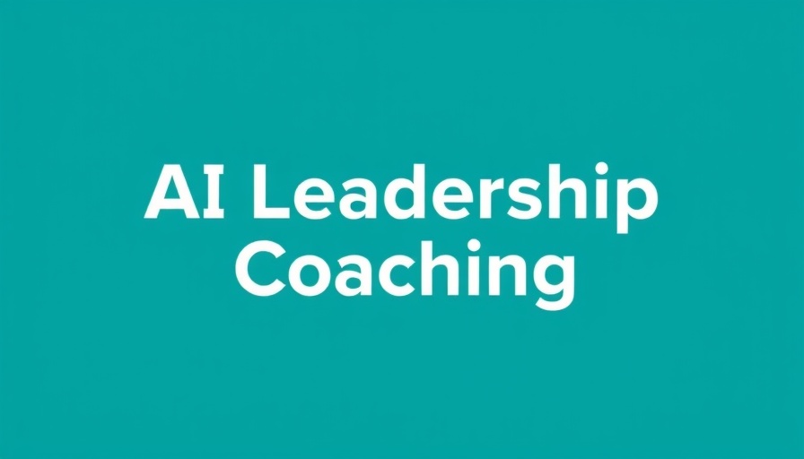 AI leadership coaching text design on teal background