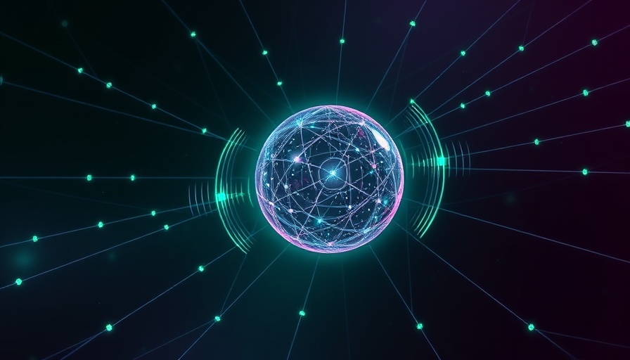 Futuristic glowing sphere with soundwaves represents AI voice agent technology.
