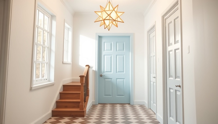 Modern Omaha home interior with star chandelier