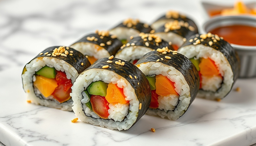 Colorful sushi rolls as a healthy family meal option.