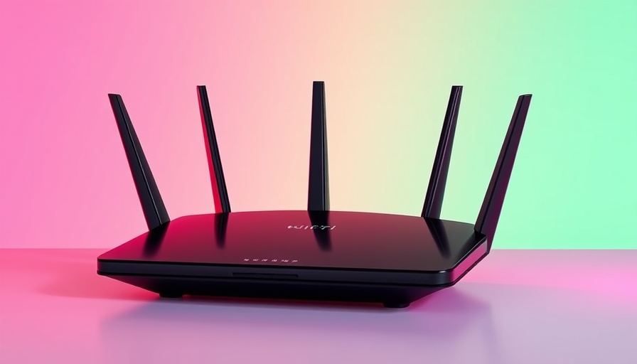 Modern router to boost Wi-Fi speed on a colorful background.