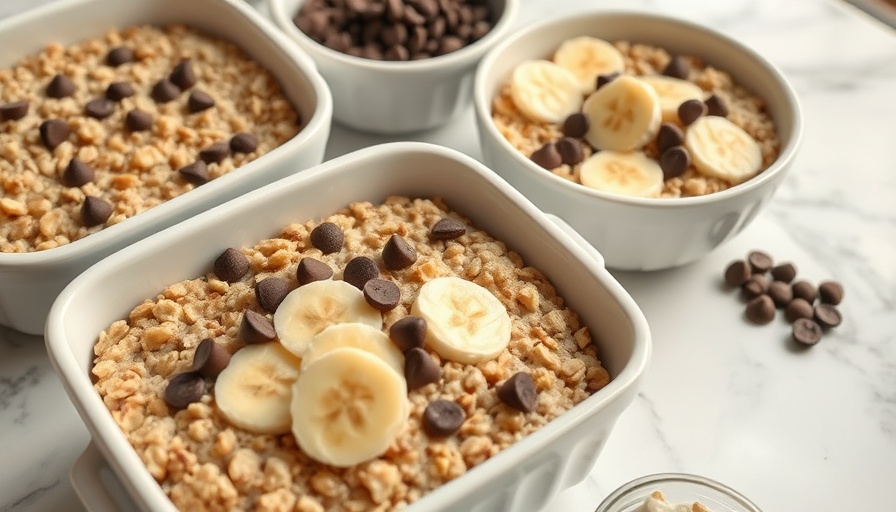 Healthy family meals: baked oatmeal with bananas.