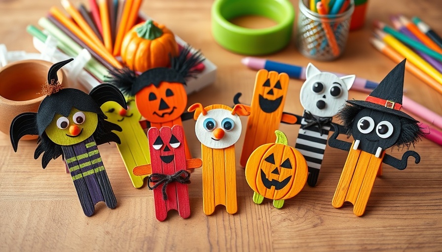 Creative Halloween Popsicle Stick Crafts with cute designs.