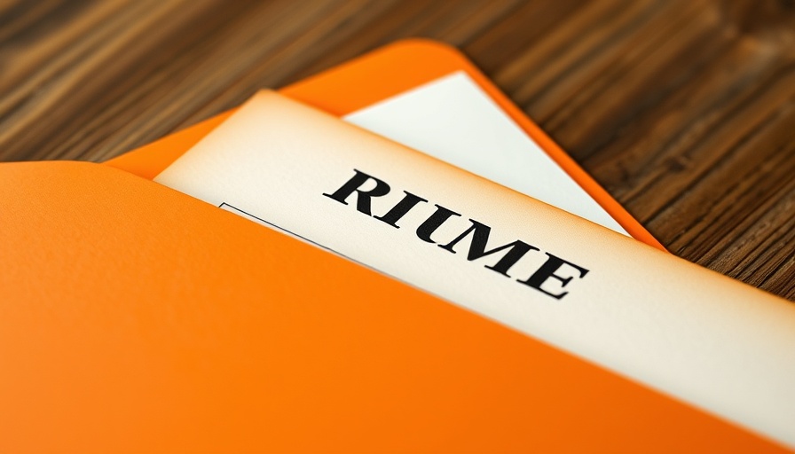 Close-up of resume in orange folder related to USAJOBS two-page rule.