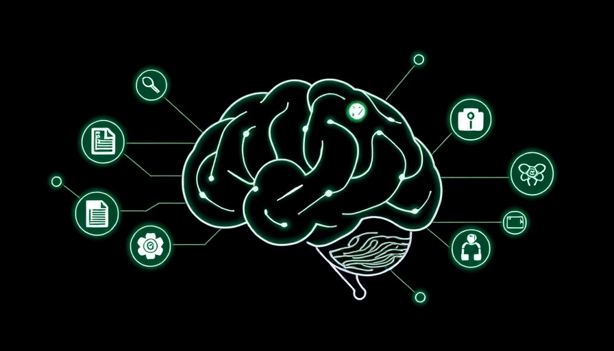 Graphical healthcare AI agents network in a brain shape.
