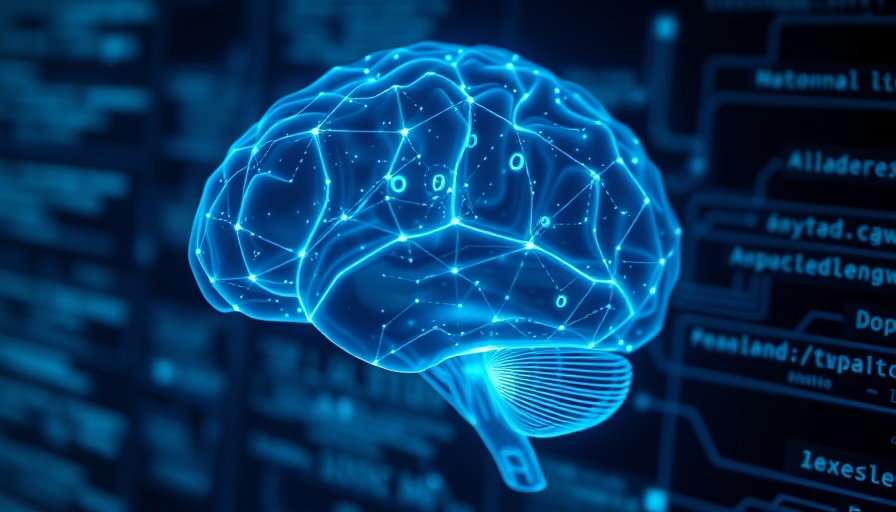 Digital brain with code highlights superintelligent AI danger.