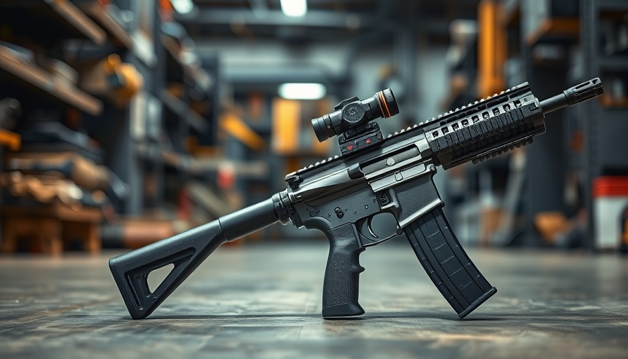 Special Operations Command rifle showcased in workshop environment.