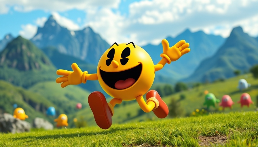 3D Pac-Man in vibrant landscape with ghosts from Pac-Man World 2 Re-Pac.