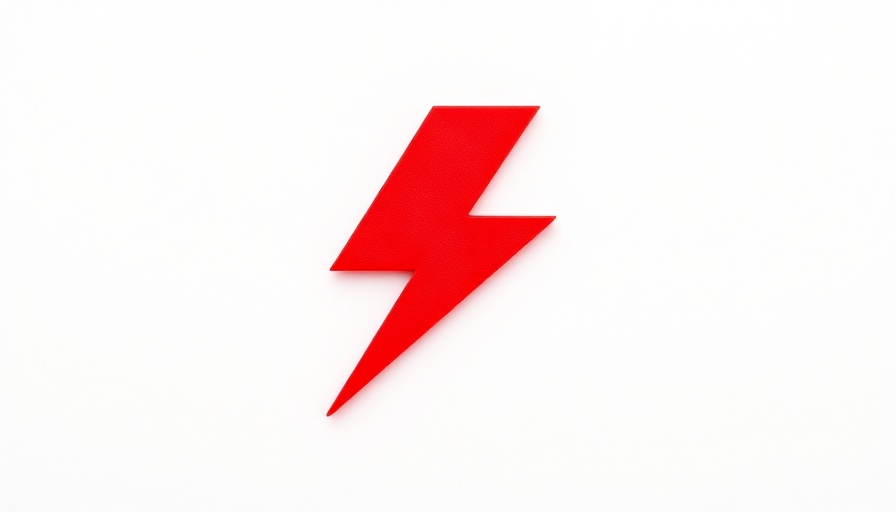 Red lightning bolt icon symbolizing broadband infrastructure investment news.