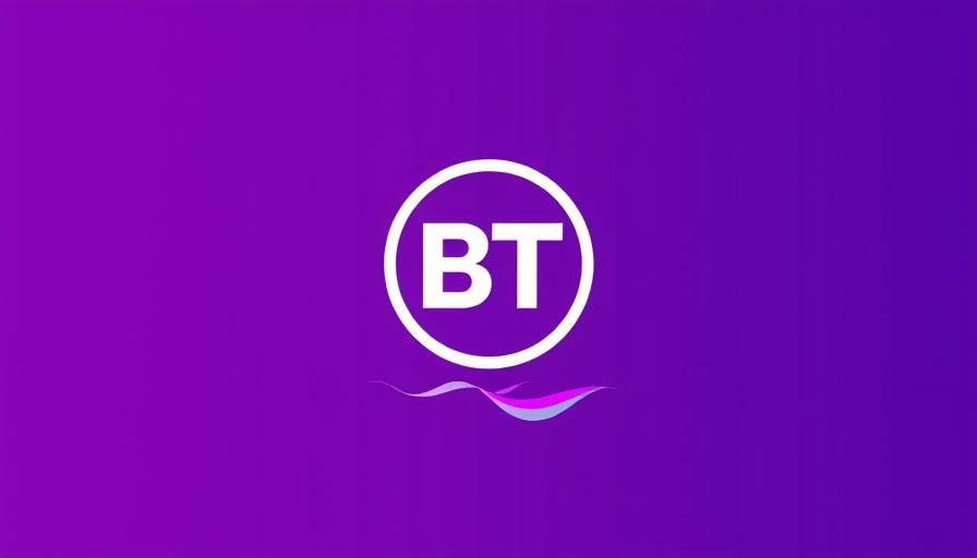 BT logo on purple gradient background for BT Business Broadband Review 2025