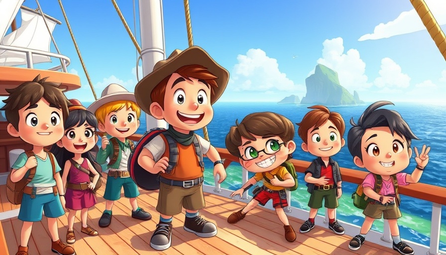 Dragon Quest VII gameplay characters on a ship exploring a vibrant world.