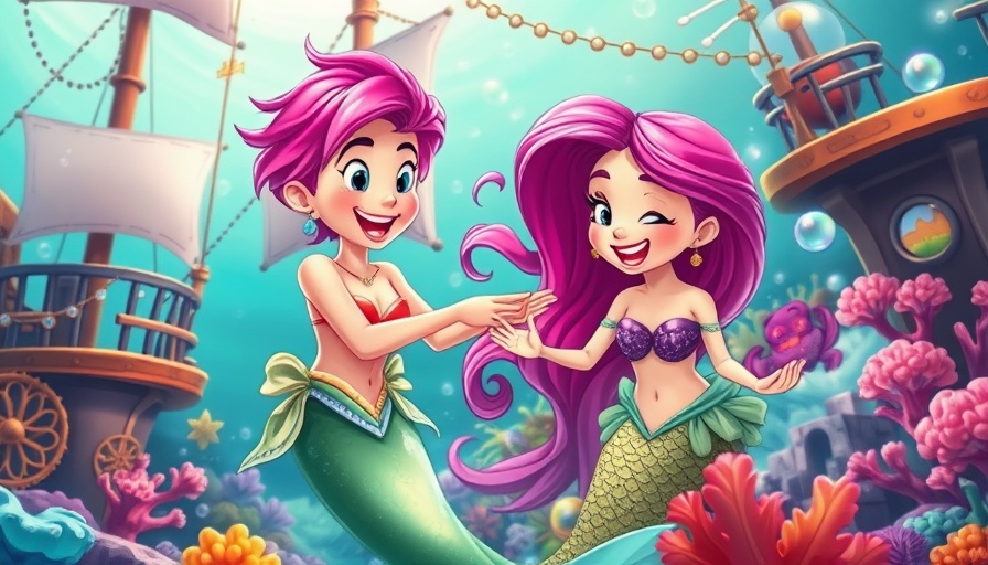 Dragon Quest I & II HD-2D Remake scene with mermaid and ship.