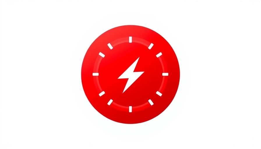 Red circular icon with white lightning bolt, broadband infrastructure funding