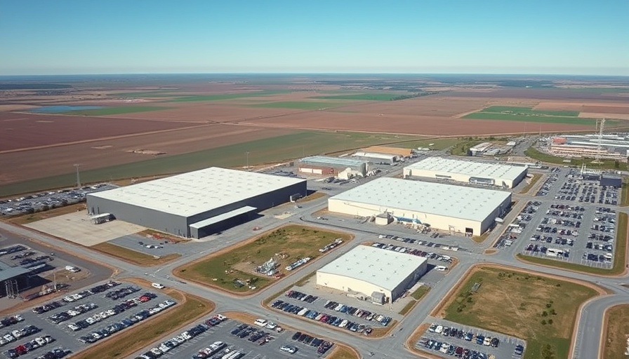 Aerial view of industrial complex in Omaha related to tariffs impact.