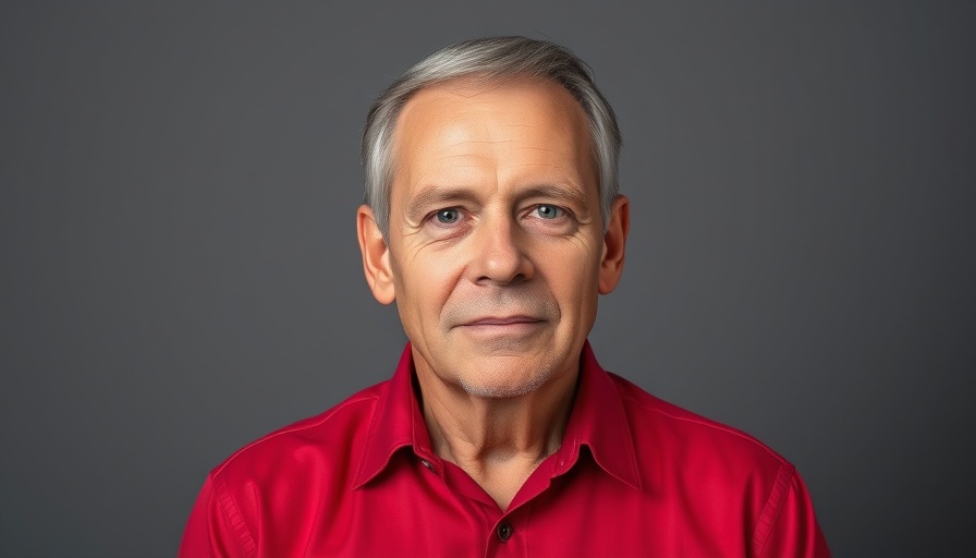 Neutral portrait of an older man in a red shirt, I-94 road rage shooting incidents context