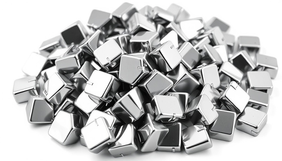 Close-up of shiny chrome chunks on white background, Kazchrome flotation plant chromium recovery