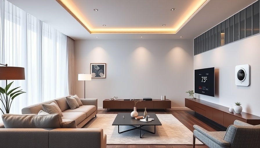 Modern living room with smart automation systems in Omaha.