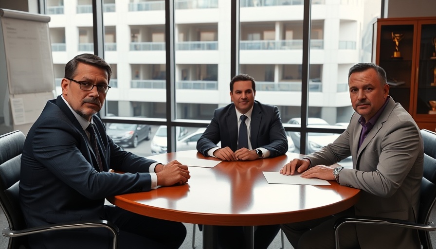Men discussing at a conference table in Omaha office.