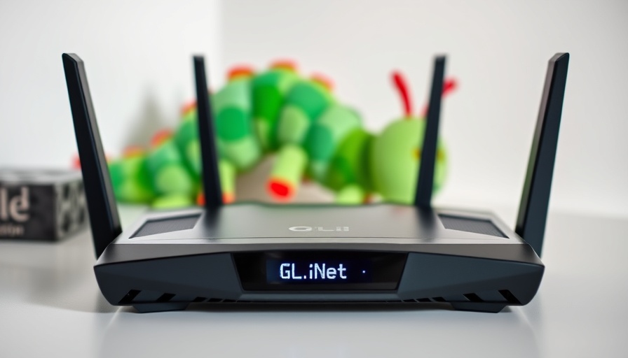 Modern router with antennas on a white desk; rethinking ISP routers.