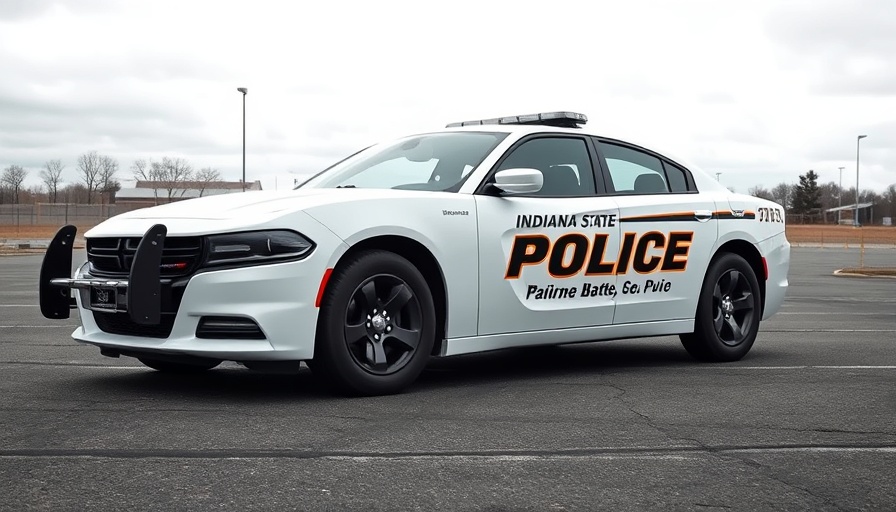 Indiana State Police car parked, apply for Indiana State Police Recruit Academy