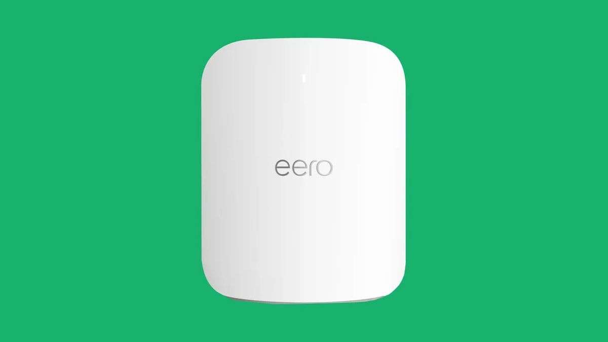 Amazon eero Max 7 mesh wifi system in promotional display