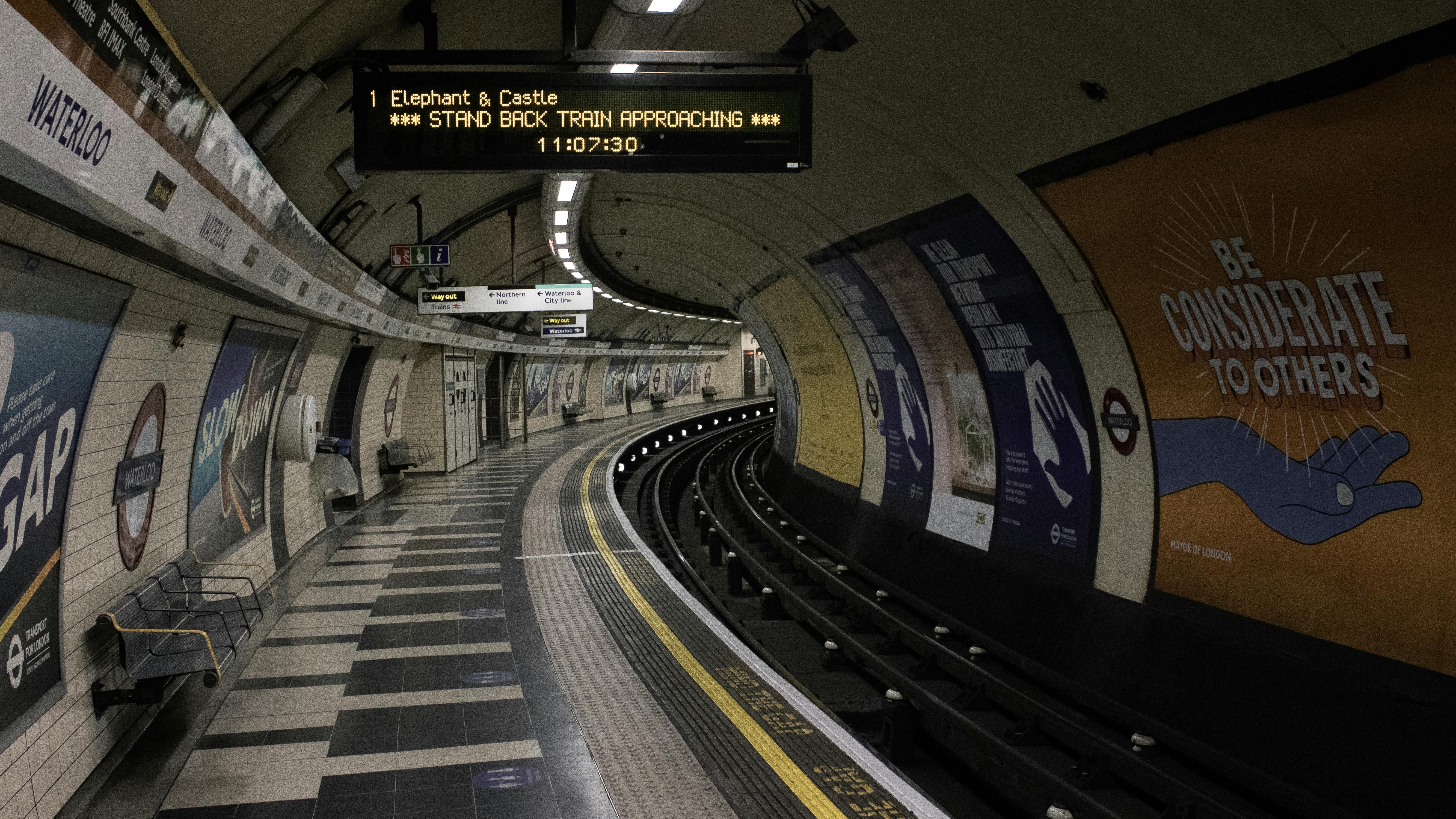 Workers installing 4G and 5G mobile connectivity on London Underground.