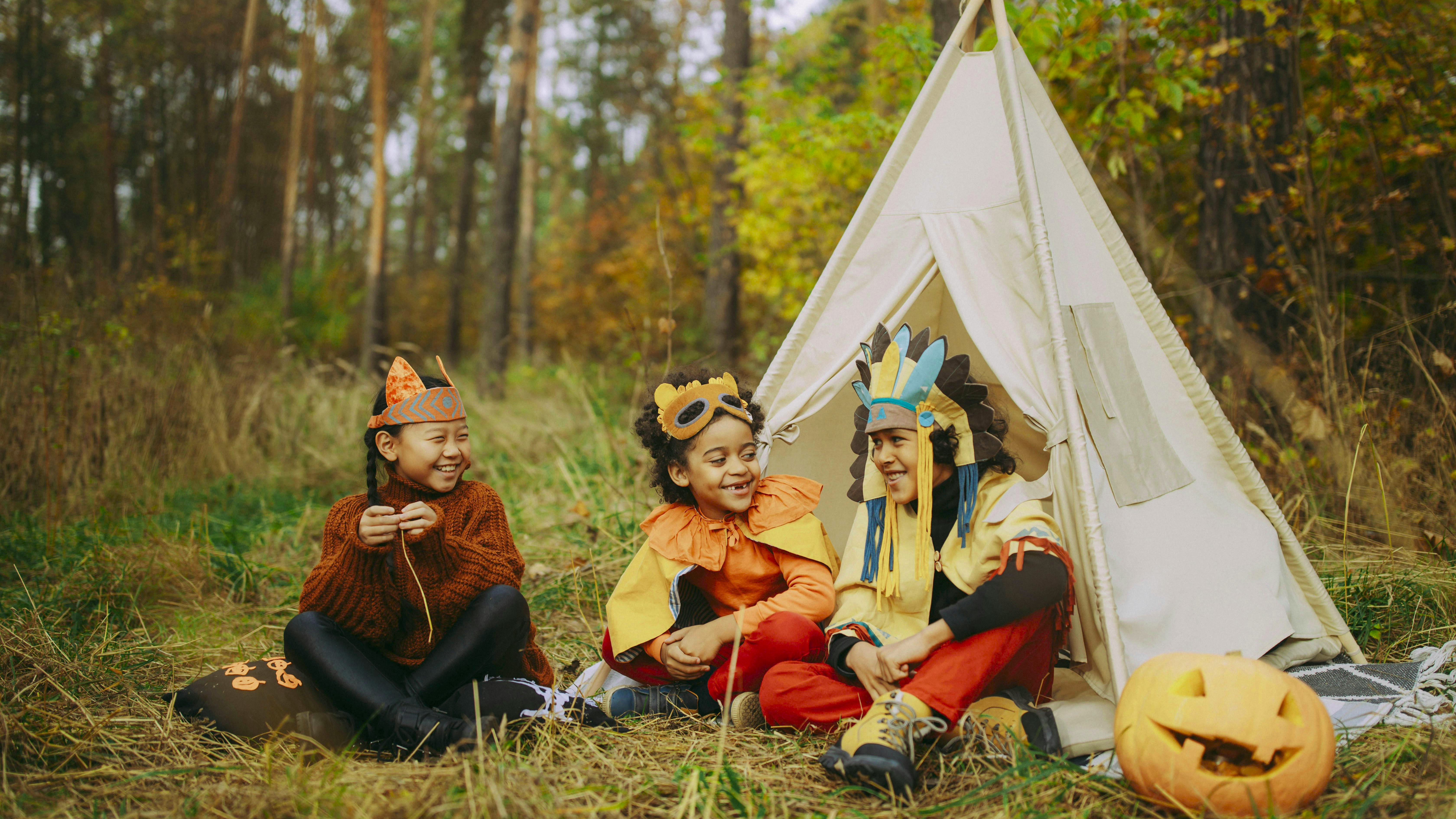Omaha family-friendly Halloween events collage with kids in costumes.
