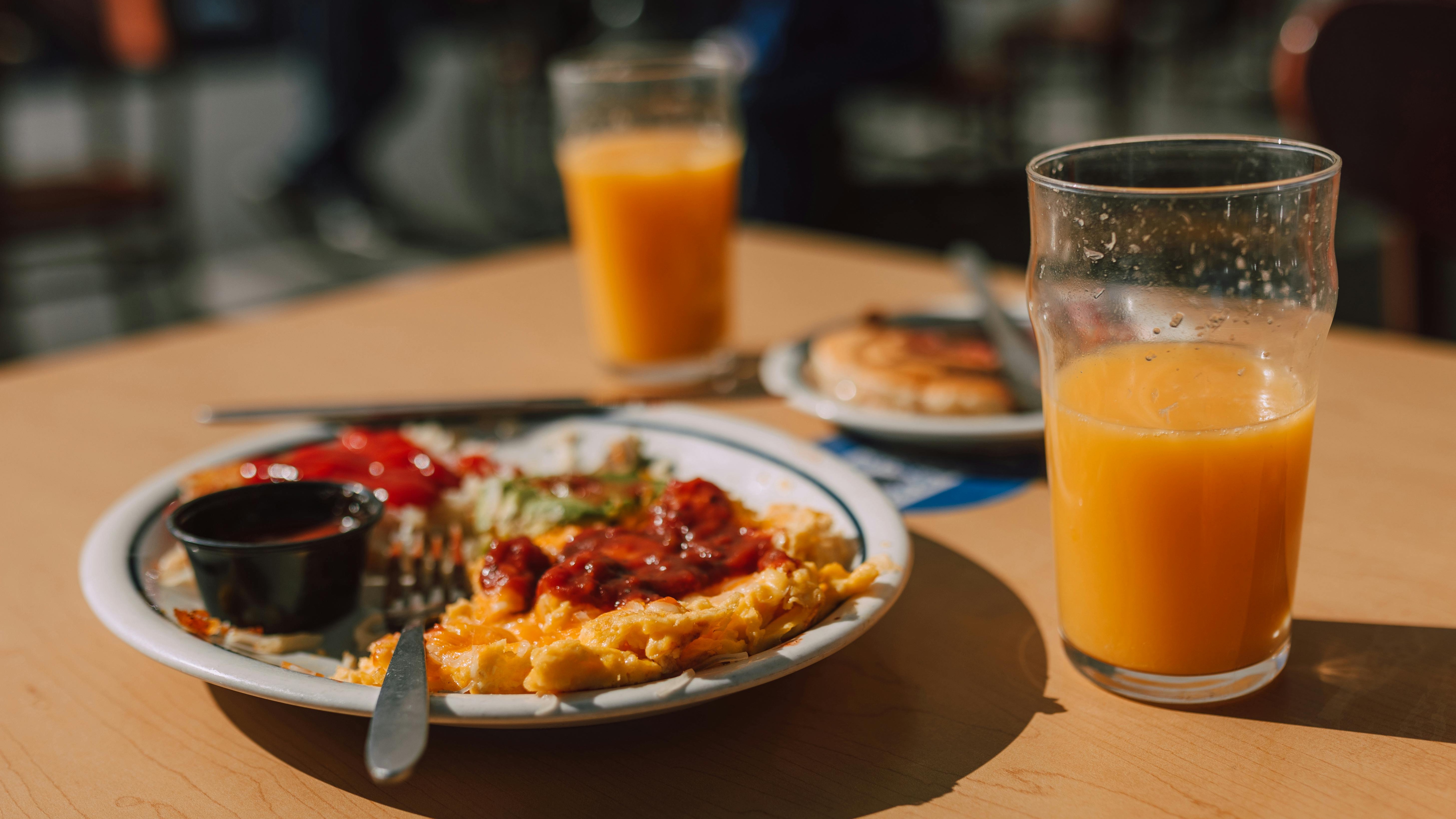 Best brunch in San Antonio: eggs, toast, coffee, and pastries.