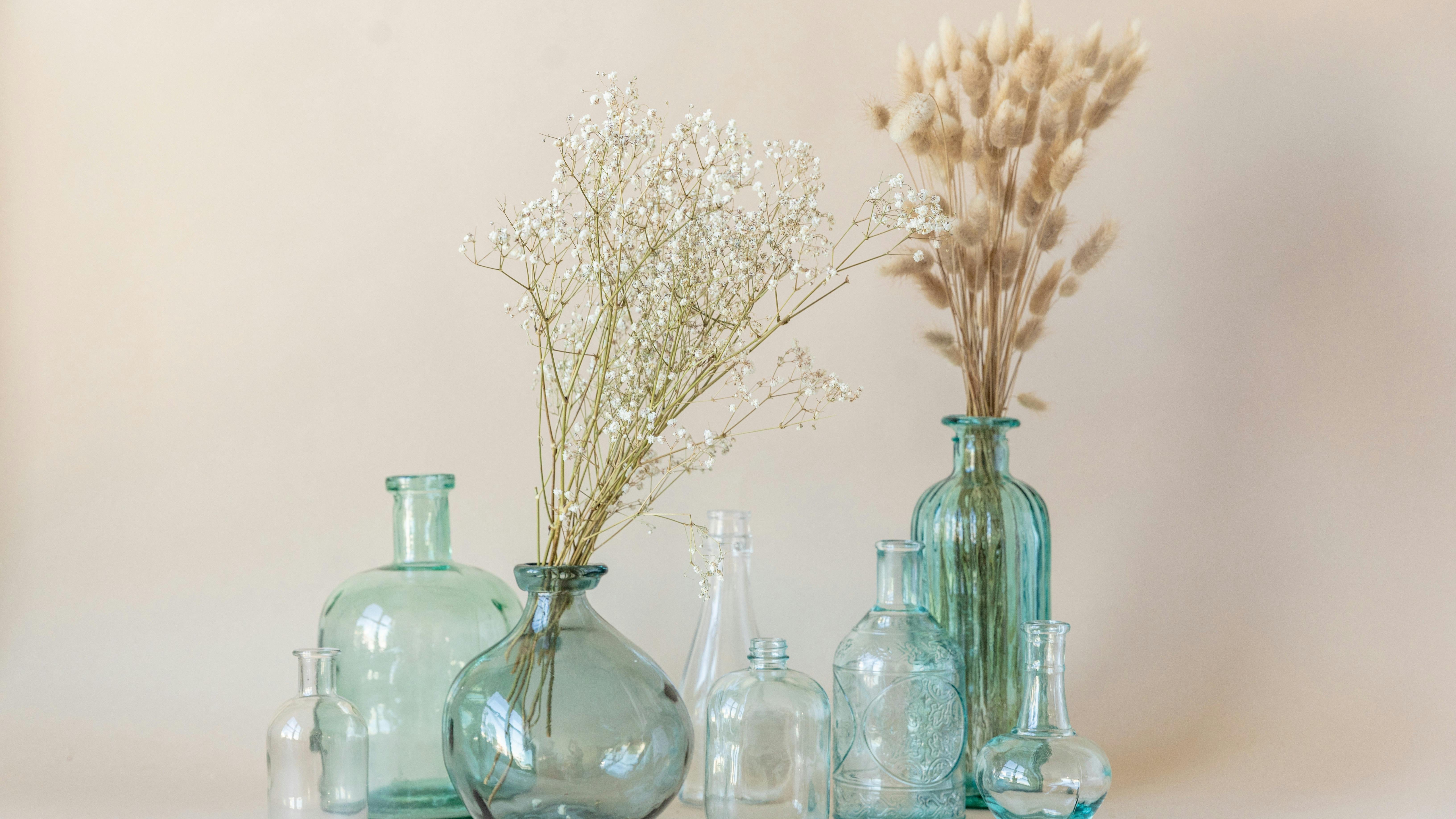 Elegant vases and stems for late winter and early spring display.