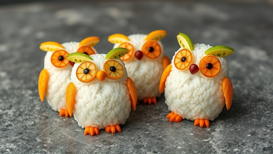 Fun breakfast projects: adorable owl-shaped rice cakes with fruit, engaging picky eaters