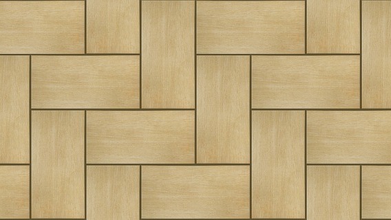 Minimalist bathroom with vertical tiles and wooden vanity.