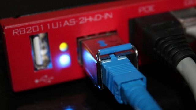 Frontier logo on red background for Fiber Internet Review