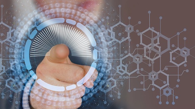 Futuristic glowing sphere held over blurred cityscape, AI economy cybersecurity.