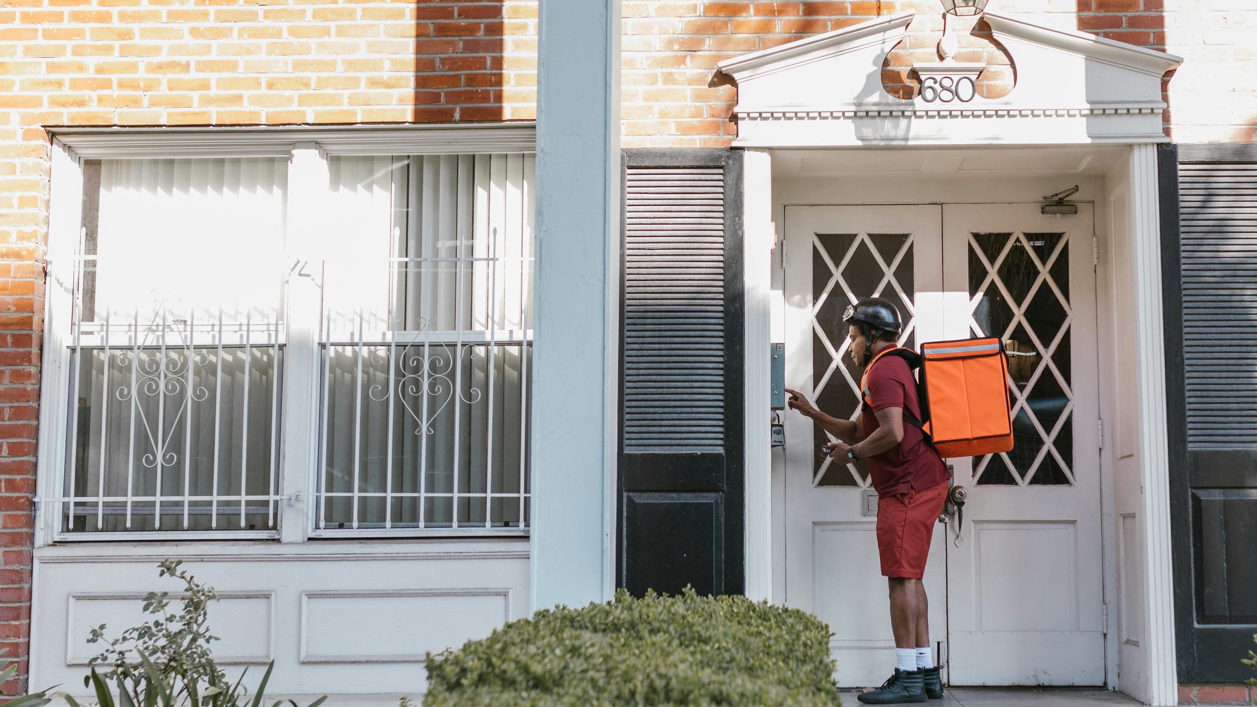 Close-up of the best video doorbell 2025 models on contrasting walls.
