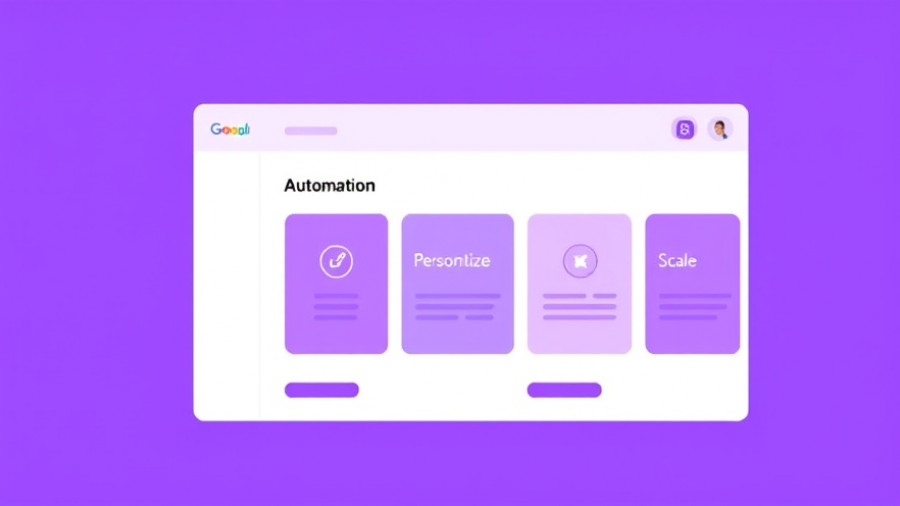E-commerce automation interface with options to automate, personalize, and scale in purple theme.